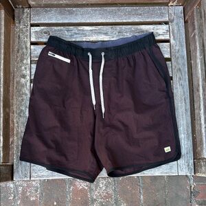 Men's Drawstring Athletic Shorts in Deep Maroon